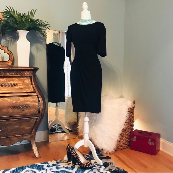 Black cinched waist dress - Picture 1 of 3